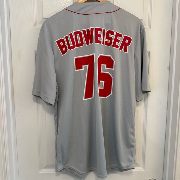 NWOT 2014 Budweiser 76 Button Up Baseball Jersey - Picture 5 of 5